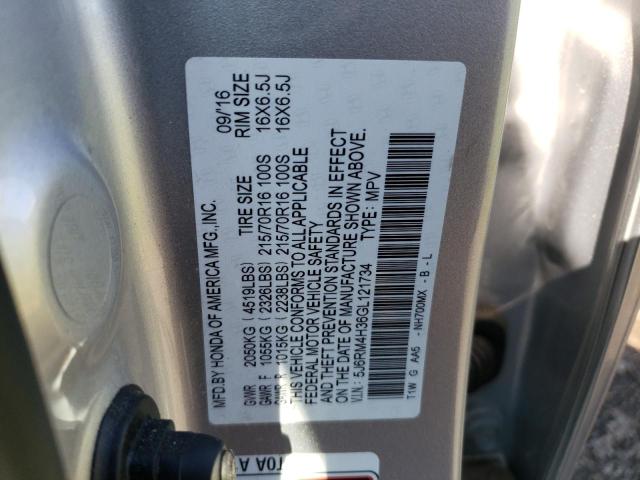 Photo 12 VIN: 5J6RM4H36GL121734 - HONDA CRV 