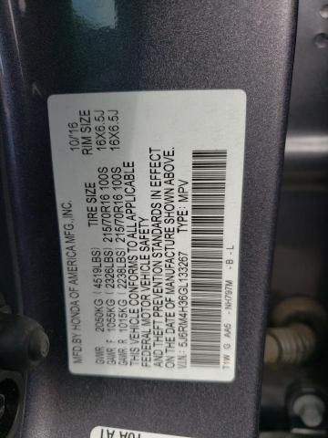 Photo 12 VIN: 5J6RM4H36GL133267 - HONDA CRV 