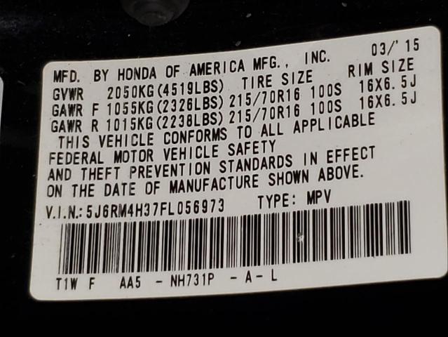 Photo 9 VIN: 5J6RM4H37FL056973 - HONDA CR-V LX 