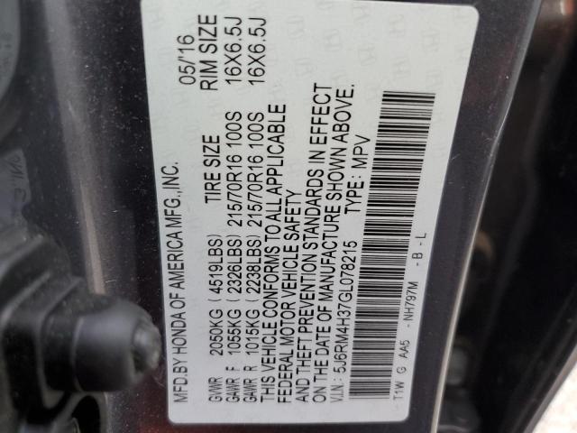 Photo 9 VIN: 5J6RM4H37GL078215 - HONDA CR-V LX 