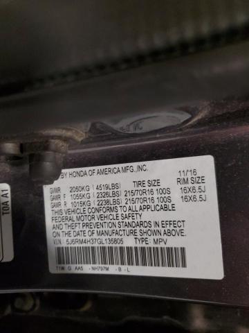 Photo 11 VIN: 5J6RM4H37GL135805 - HONDA CRV 