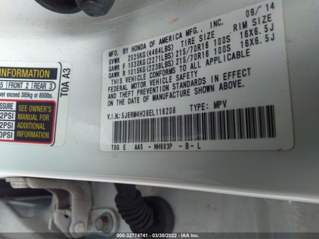 Photo 8 VIN: 5J6RM4H38EL116208 - HONDA CR-V 