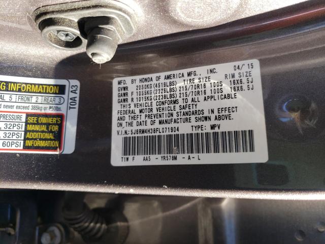 Photo 9 VIN: 5J6RM4H38FL071904 - HONDA CR-V LX 