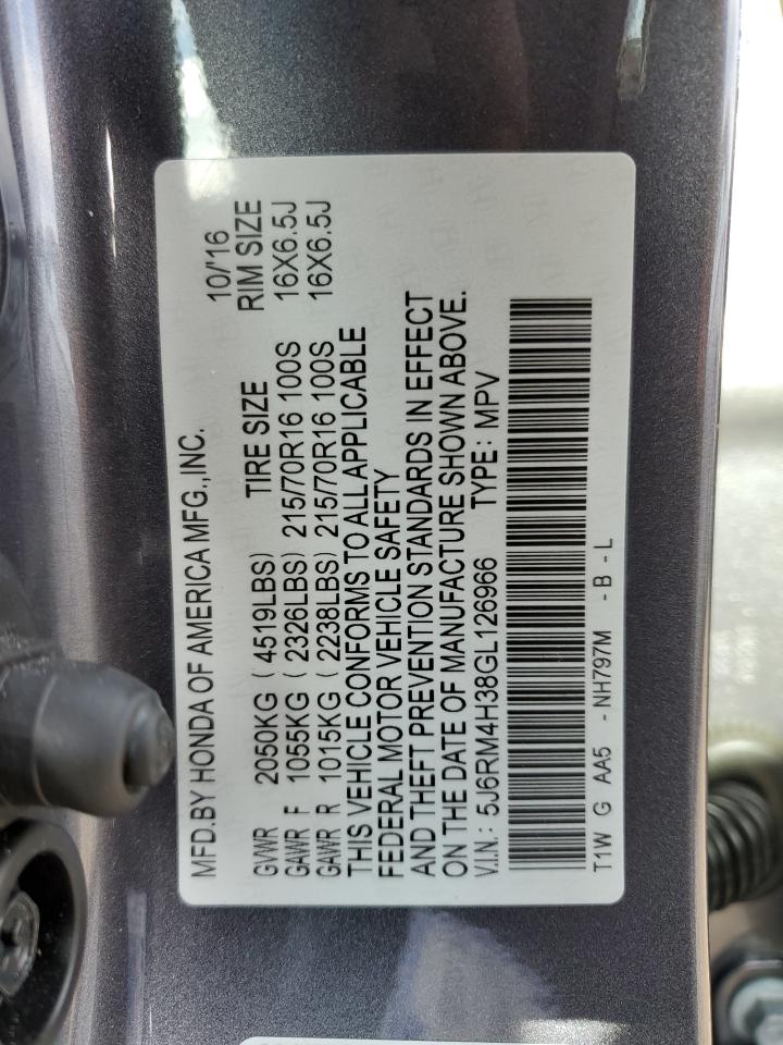 Photo 12 VIN: 5J6RM4H38GL126966 - HONDA CR-V 