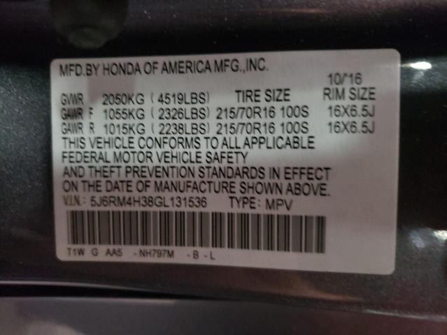 Photo 9 VIN: 5J6RM4H38GL131536 - HONDA CR-V LX 