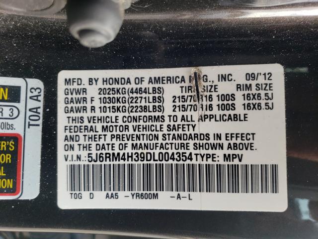 Photo 9 VIN: 5J6RM4H39DL004354 - HONDA CR-V LX 