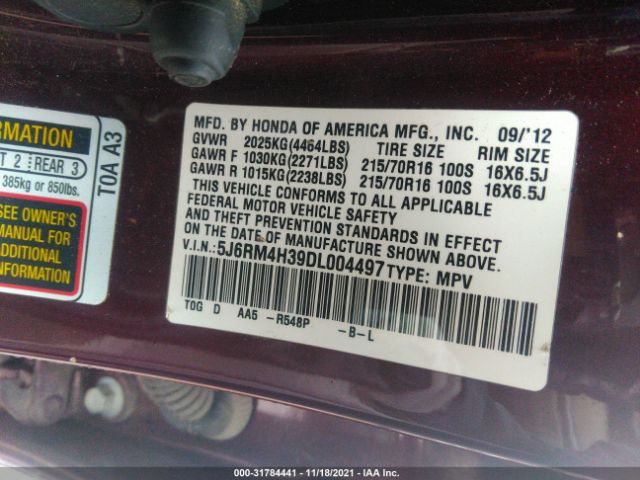 Photo 8 VIN: 5J6RM4H39DL004497 - HONDA CR-V 