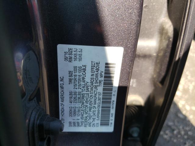 Photo 9 VIN: 5J6RM4H39GL087157 - HONDA CR-V LX 