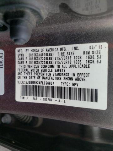 Photo 9 VIN: 5J6RM4H3XFL056837 - HONDA CR-V LX 