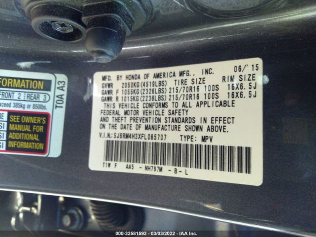 Photo 8 VIN: 5J6RM4H3XFL085707 - HONDA CR-V 