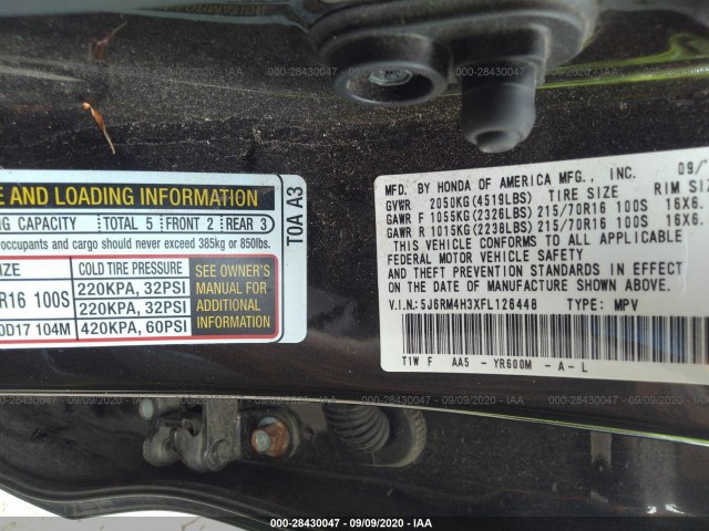 Photo 8 VIN: 5J6RM4H3XFL126448 - HONDA CR-V 