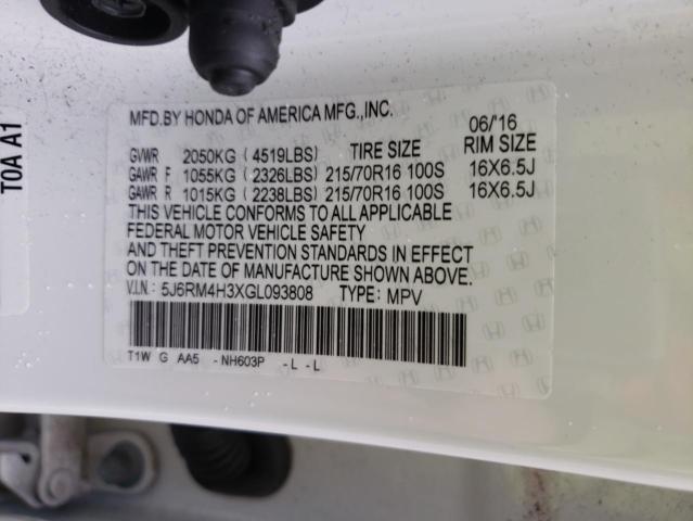 Photo 9 VIN: 5J6RM4H3XGL093808 - HONDA CR-V LX 