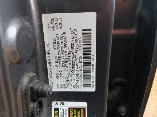 Photo 9 VIN: 5J6RM4H3XGL133725 - HONDA CR-V LX 