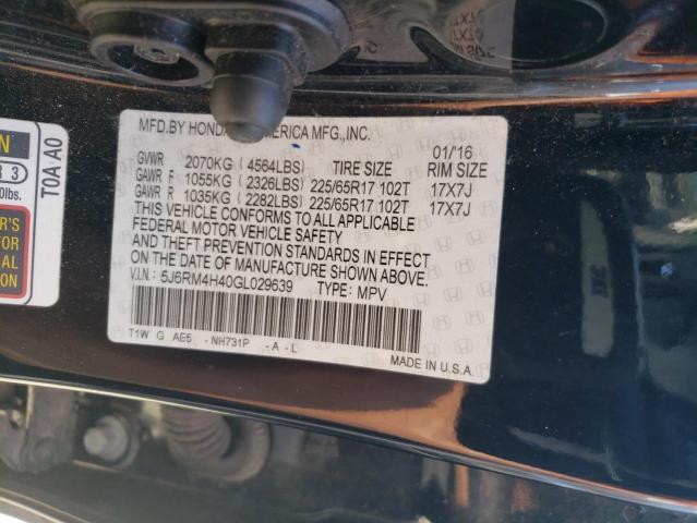 Photo 13 VIN: 5J6RM4H40GL029639 - HONDA CR-V SE 