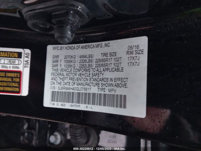 Photo 8 VIN: 5J6RM4H40GL075617 - HONDA CR-V 