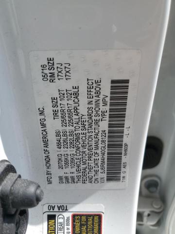 Photo 12 VIN: 5J6RM4H40GL081224 - HONDA CRV 