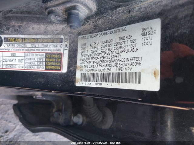 Photo 8 VIN: 5J6RM4H40GL081286 - HONDA CR-V 