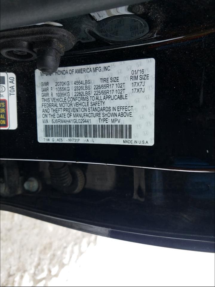 Photo 9 VIN: 5J6RM4H41GL029441 - HONDA CR-V SE 