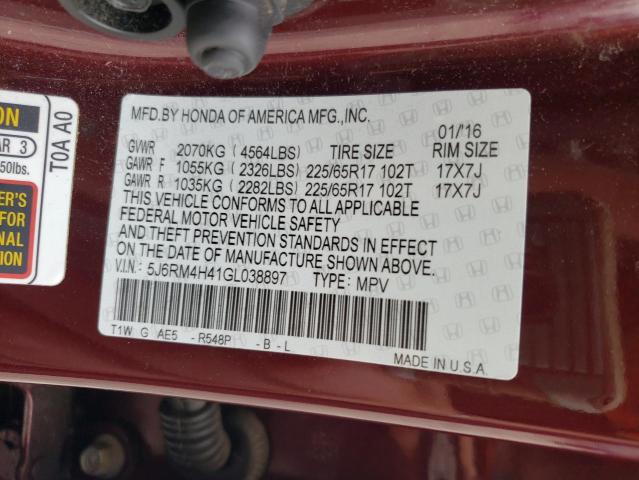 Photo 12 VIN: 5J6RM4H41GL038897 - HONDA CRV 