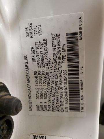 Photo 13 VIN: 5J6RM4H41GL061502 - HONDA CR-V SE 