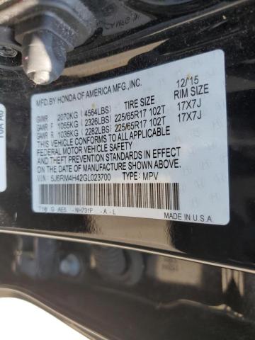 Photo 9 VIN: 5J6RM4H42GL023700 - HONDA CR-V SE 