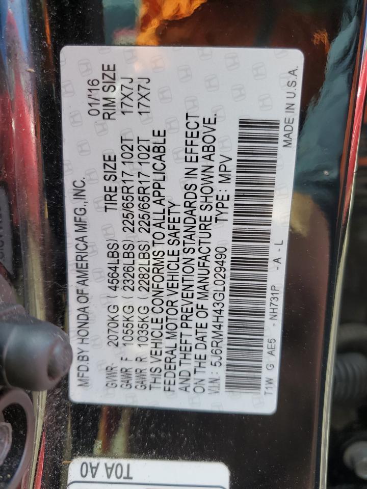 Photo 12 VIN: 5J6RM4H43GL029490 - HONDA CR-V 