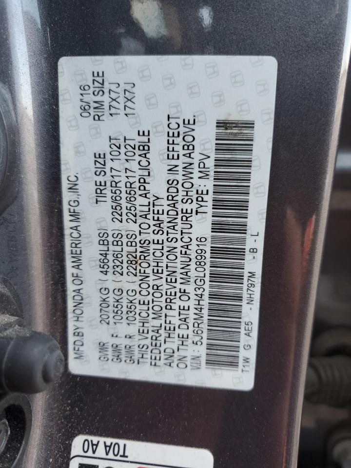 Photo 11 VIN: 5J6RM4H43GL089916 - HONDA CR-V 