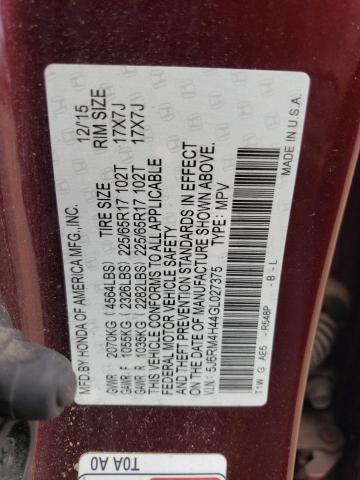 Photo 12 VIN: 5J6RM4H44GL027375 - HONDA CRV 