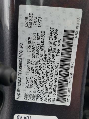 Photo 11 VIN: 5J6RM4H44GL042572 - HONDA CR-V SE 