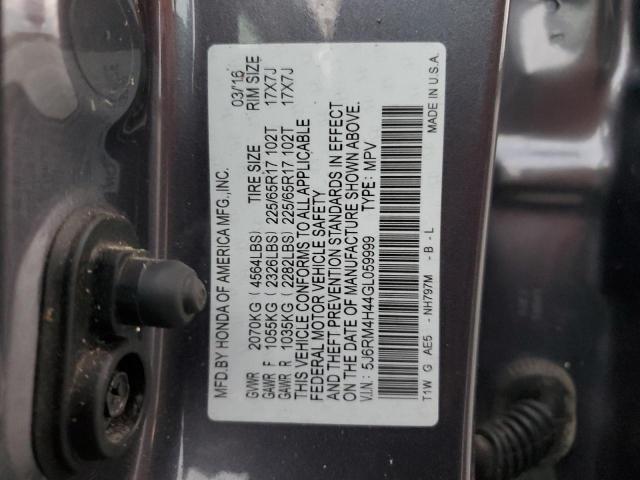 Photo 12 VIN: 5J6RM4H44GL059999 - HONDA CR-V SE 