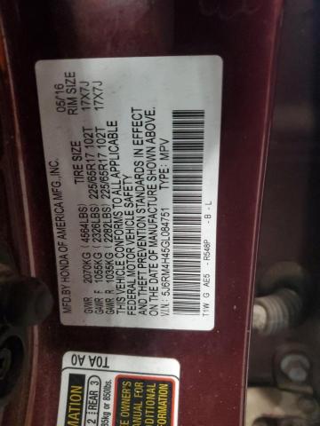 Photo 11 VIN: 5J6RM4H45GL084751 - HONDA CR-V SE 