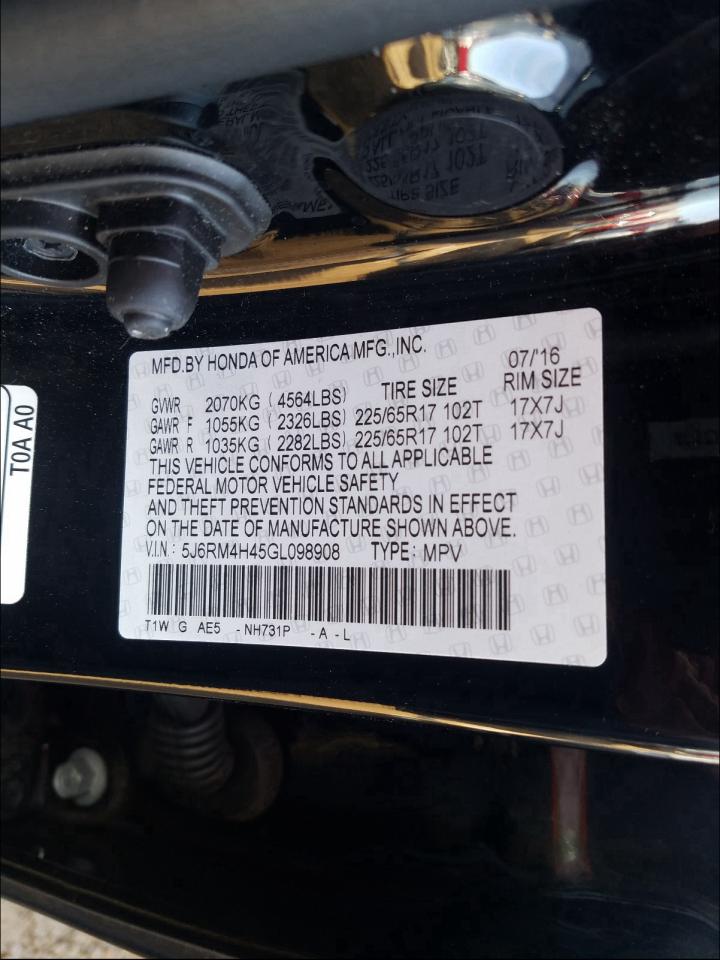 Photo 9 VIN: 5J6RM4H45GL098908 - HONDA CR-V SE 