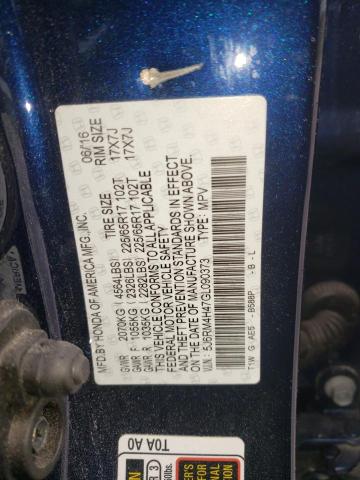 Photo 9 VIN: 5J6RM4H47GL090373 - HONDA CR-V SE 