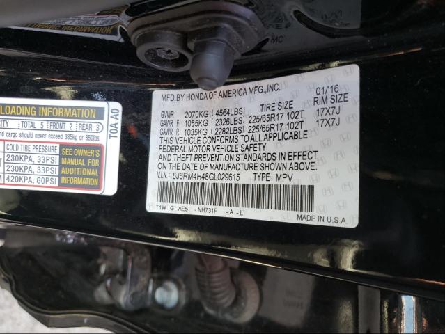 Photo 9 VIN: 5J6RM4H48GL029615 - HONDA CR-V SE 