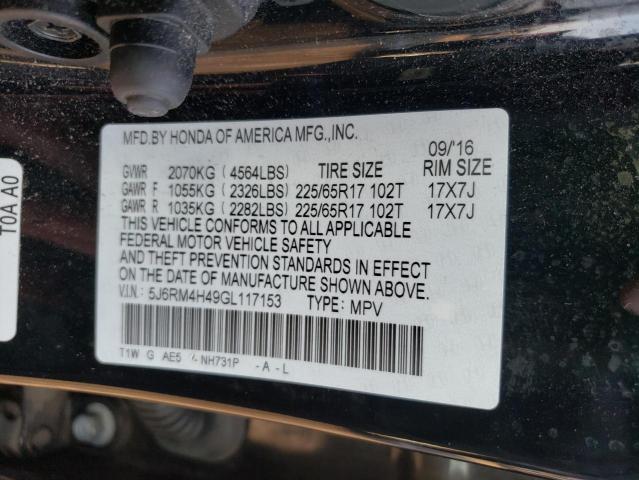 Photo 9 VIN: 5J6RM4H49GL117153 - HONDA CR-V SE 