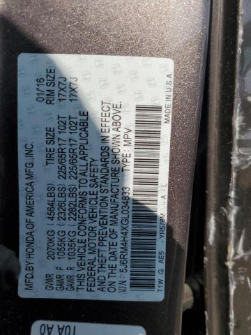 Photo 11 VIN: 5J6RM4H4XGL034833 - HONDA CR-V SE 