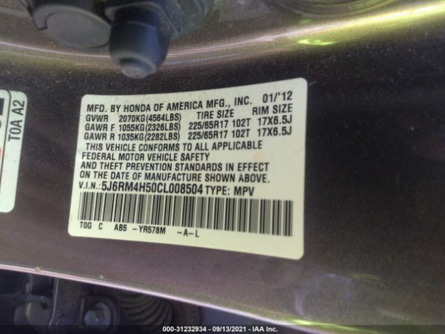 Photo 8 VIN: 5J6RM4H50CL008504 - HONDA CR-V 