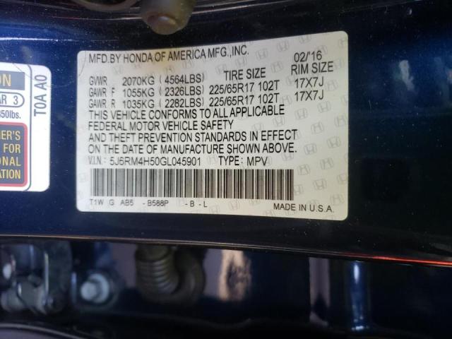 Photo 9 VIN: 5J6RM4H50GL045901 - HONDA CR-V EX 