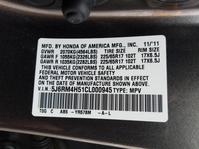 Photo 9 VIN: 5J6RM4H51CL000945 - HONDA CR-V EX 