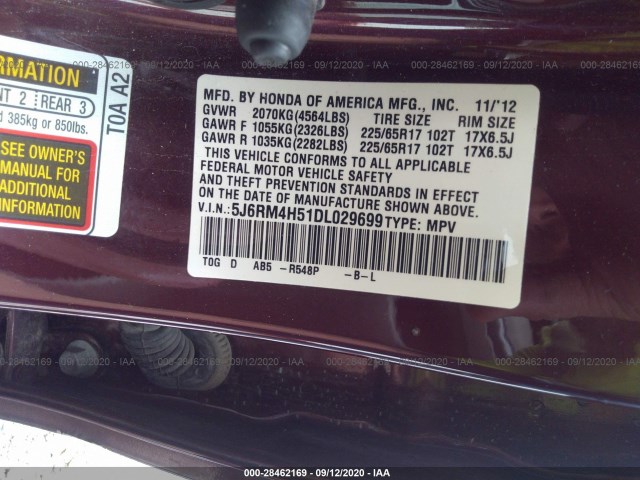 Photo 8 VIN: 5J6RM4H51DL029699 - HONDA CR-V 