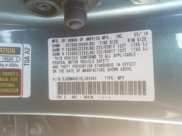 Photo 9 VIN: 5J6RM4H51EL083490 - HONDA CR-V EX 