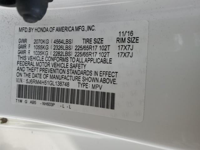 Photo 12 VIN: 5J6RM4H51GL138748 - HONDA CRV 