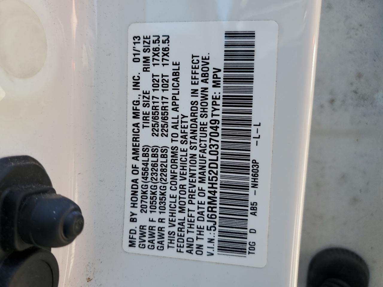 Photo 12 VIN: 5J6RM4H52DL037049 - HONDA CR-V 