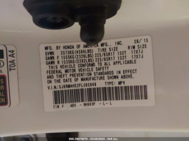 Photo 8 VIN: 5J6RM4H52FL090949 - HONDA CR-V 