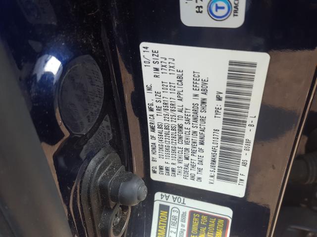 Photo 9 VIN: 5J6RM4H54FL010776 - HONDA CR-V EX 