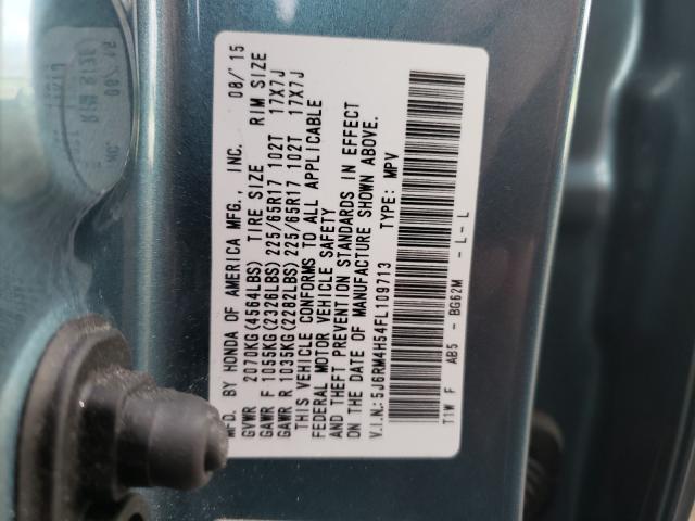 Photo 9 VIN: 5J6RM4H54FL109713 - HONDA CR-V EX 