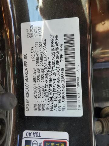 Photo 12 VIN: 5J6RM4H54GL085849 - HONDA CR-V EX 