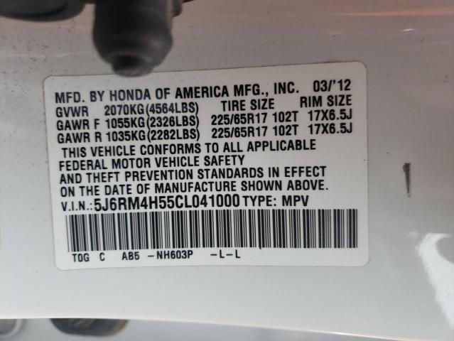 Photo 12 VIN: 5J6RM4H55CL041000 - HONDA CR-V EX 