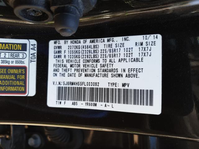 Photo 9 VIN: 5J6RM4H55FL003092 - HONDA CR-V EX 