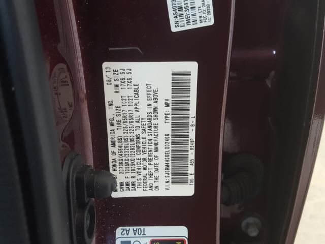 Photo 9 VIN: 5J6RM4H56EL002466 - HONDA CR-V EX 